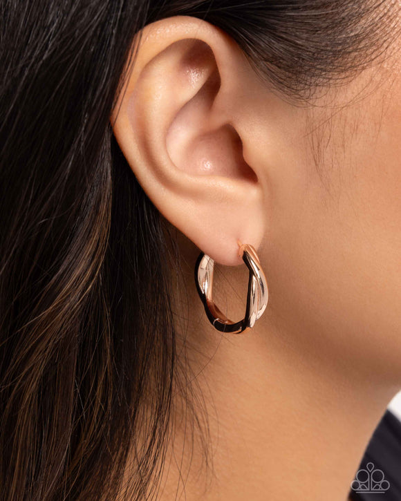 Genuine Glitz - Rose Gold Earrings - Paparazzi Accessories