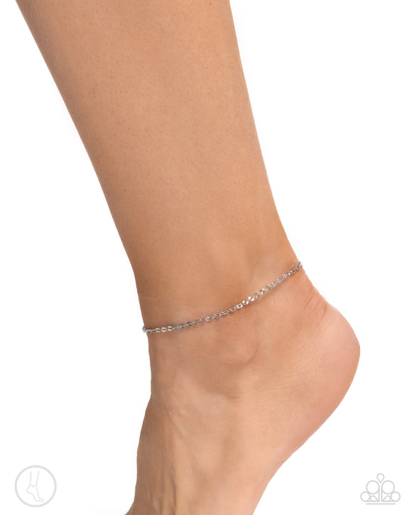 Pampered Pondering - Silver Anklet - Paparazzi Accessories