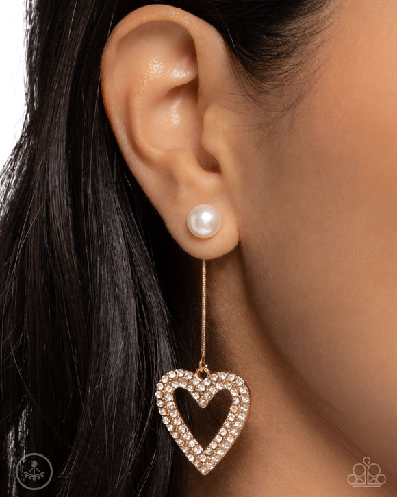 Valentines Vision - Gold Post Earrings - Paparazzi Accessories