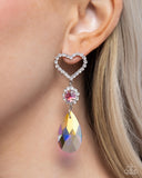 Faceted Frenzy - Pink Post Earrings - Paparazzi Accessories