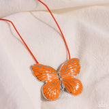 Fluttering Fervor - Orange Necklace - Paparazzi Accessories