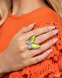 Fluttering Flex - Green Ring - Paparazzi Accessories