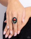 Delicate Dowry - Black Ring - Paparazzi Accessories