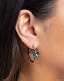 Butterfly Beginning - Blue Earrings - Paparazzi Accessories