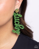 Lucky Legato - Green Post Earrings - Paparazzi Accessories
