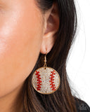Homerun Haute - Gold Earrings - Paparazzi Accessories