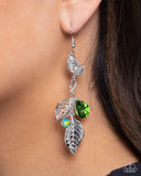 Descending Dazzle - Green Earrings - Paparazzi Accessories