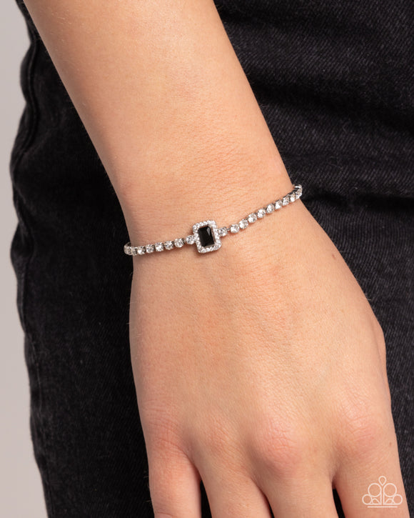 Draped in Dazzle - Black Bracelet - Paparazzi Accessories