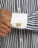 Steady Sensation - Gold Mens Cuff Links - Paparazzi Accessories