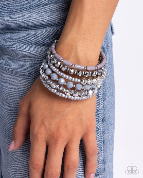 Stacked Surprise - Silver Bracelet - Paparazzi Accessories