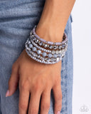 Stacked Surprise - Silver Bracelet - Paparazzi Accessories
