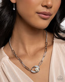 Tilted Tutor - White Necklace - Paparazzi Accessories