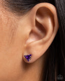 Triangular Twinkle - Purple Post Earrings - Paparazzi Accessories