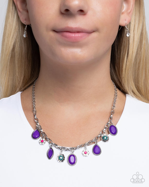 Fancy Finish - Purple Necklace - Paparazzi Accessories