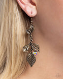 Descending Dazzle - Brass Earrings - Paparazzi Accessories