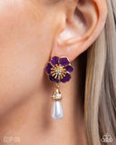 Regency Reign - Purple Clip-On Earrings - Paparazzi Accessories