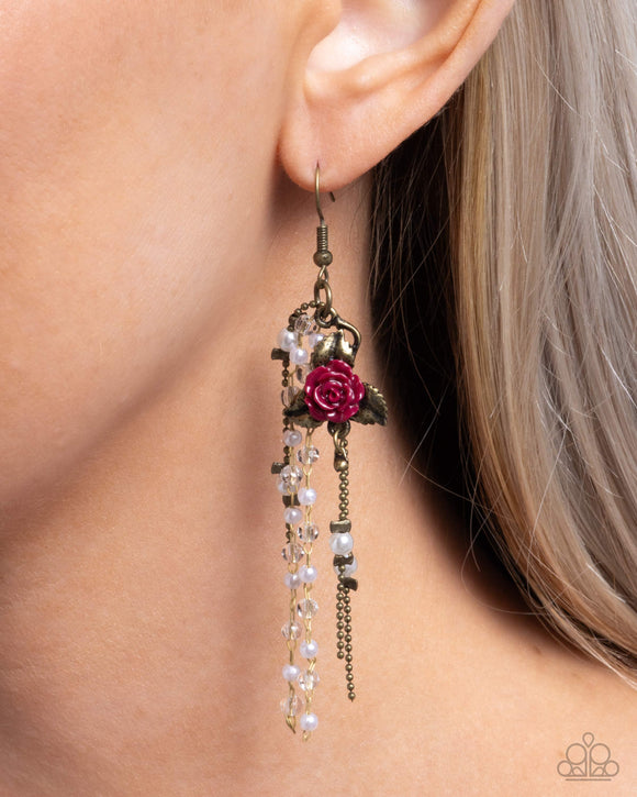 The Toast of the Ton - Brass Earrings - Paparazzi Accessories