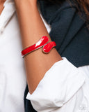 Painted Puzzle - Red Bracelet - Paparazzi Accessories