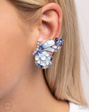 Decadent Descent - Blue Clip-On Earrings - Paparazzi Accessories
