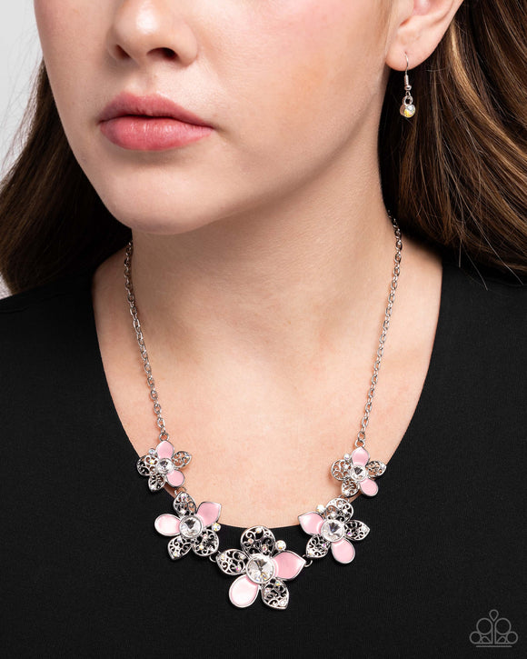 April Showers Bring Flowers - Pink Necklace - Paparazzi Accessories