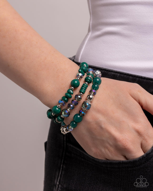 Complimentary Chic - Green Bracelet - Paparazzi Accessories