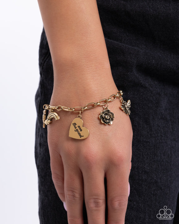 Positive Outlook - Gold Bracelet - Paparazzi Accessories