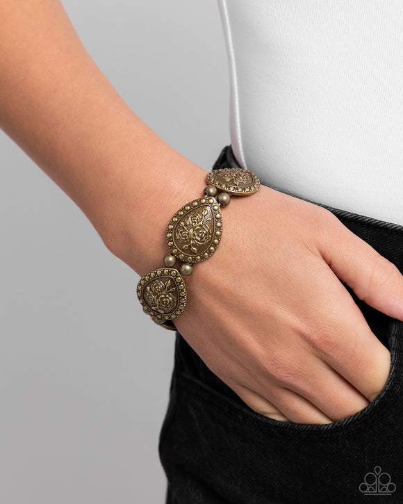 Roaring Rose - Brass Bracelet - Paparazzi Accessories