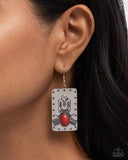 Invincible Icon - Red Earrings - Paparazzi Accessories