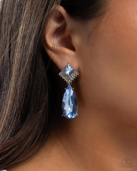Diamond Life - Blue Post Earrings - Paparazzi Accessories