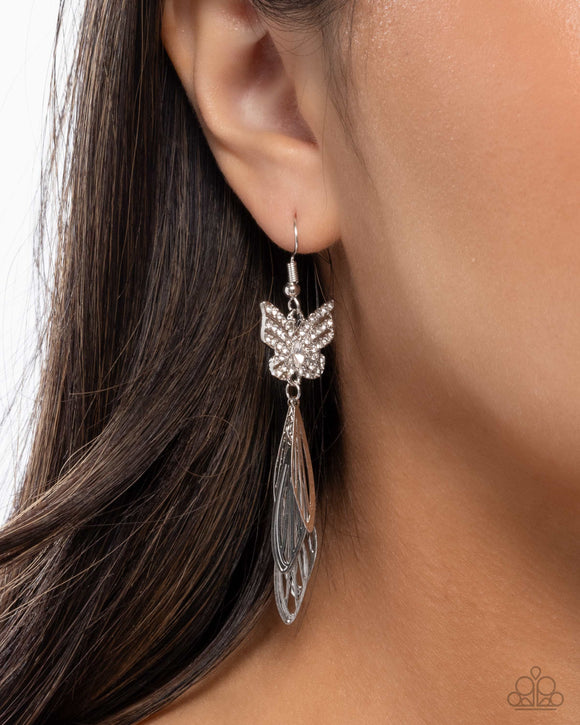 Fairy Dust - White Earrings - Paparazzi Accessories