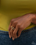 Elephant Whisper - Gold Ring - Paparazzi Accessories