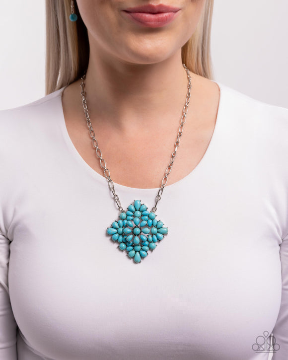 Stony Strength - Blue Necklace - Paparazzi Accessories