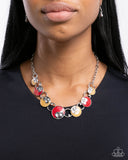 Blooming Bravado - Red Necklace - Paparazzi Accessories