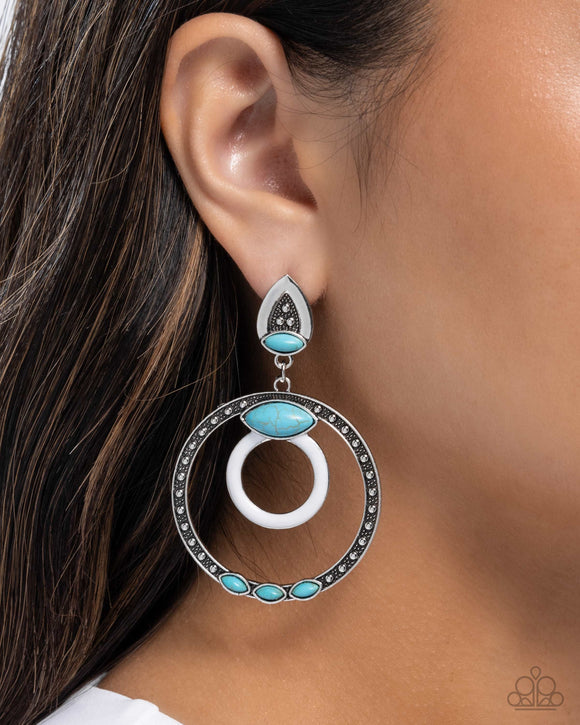 Handcrafted Hero - White Post Earrings - Paparazzi Accessories
