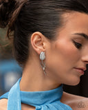 Timeless Tulip - White Post Earrings - Paparazzi Accessories