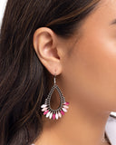 Pronged Pattern - Pink Earrings - Paparazzi Accessories