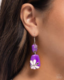 Floral Familia - Purple Earrings - Paparazzi Accessories