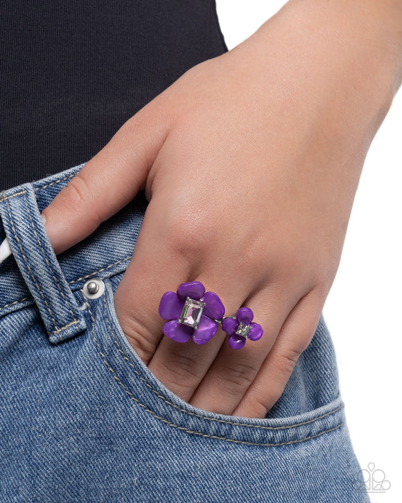 Delicate Duo - Purple Ring - Paparazzi Accessories