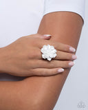 Floral Flex - White Ring - Paparazzi Accessories