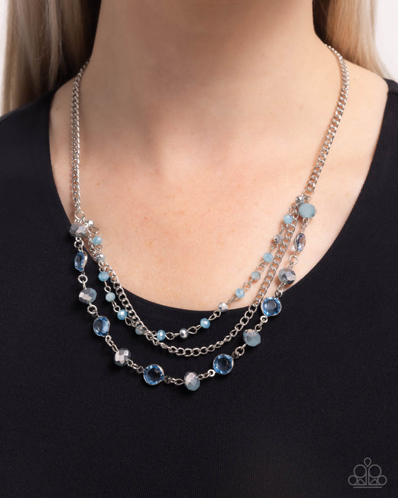 Charismatic Cascade - Blue Necklace - Paparazzi Accessories