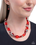 Mutual Mirage - Red Necklace - Paparazzi Accessories