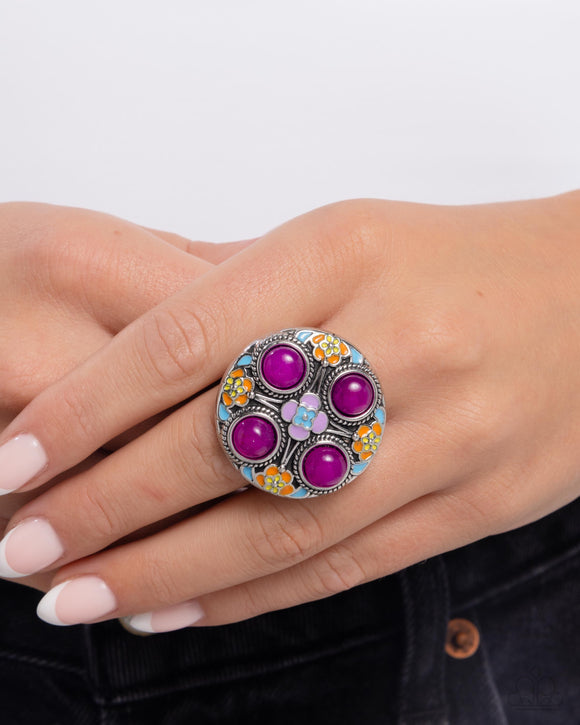 Boho Blueprint - Purple Ring - Paparazzi Accessories