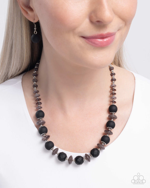 Cloudy with a Chance of CHARACTER - Black Necklace - Paparazzi Accessories