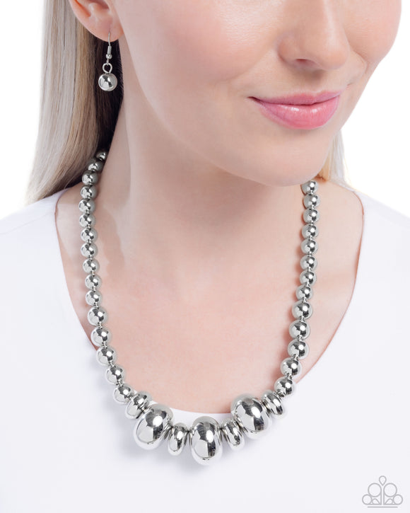 Model Maverick - Silver Necklace - Paparazzi Accessories