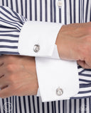 Serendipitous Showcase - White Mens Cuff Links - Paparazzi Accessories