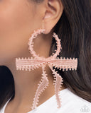 Brand New Bow - Pink Earrings - Paparazzi Accessories