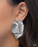 Carnivale Confidence - Silver Post Earrings - Paparazzi Accessories