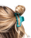 Marbled Model - Blue Hair Clip - Paparazzi Accessories