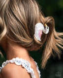 Swan Song - White Hair Clip - Paparazzi Accessories