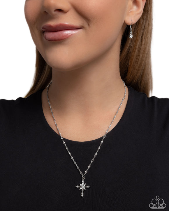 Graceful Glory - White Necklace - Paparazzi Accessories